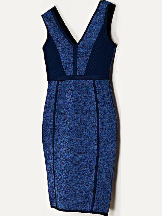 Bodycon Kleid aus besonders straffem Material Blau /blau