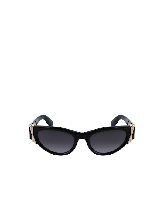 Ochelari de soare pentru femei Lanvin cu ramă din acetat negru/auriu și lentilă gri gradient Lnv664s 001