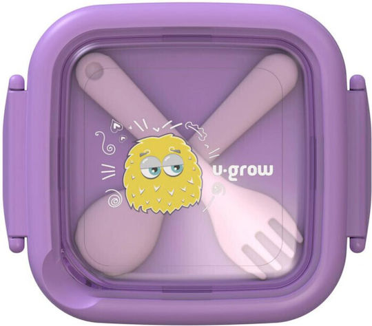 U-Grow Σετ Φαγητού από Πλαστικό Μωβ 4τμχ