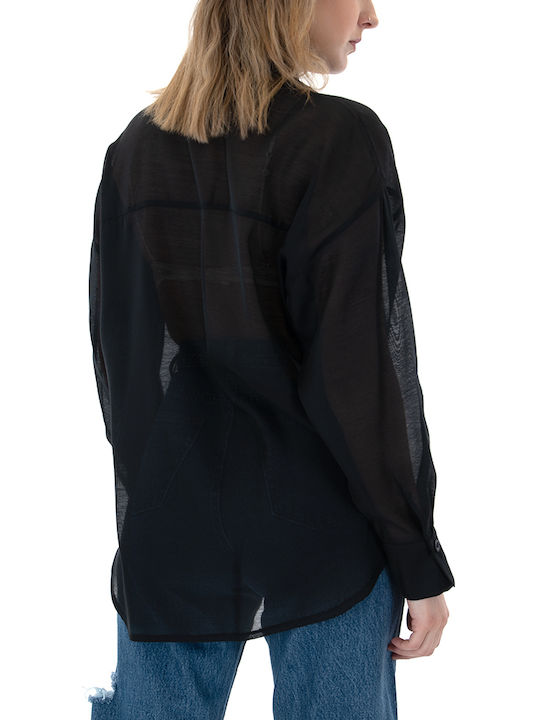 Dolce Domenica Briana See Through Longsleeve Shirt Women Dolce Domenica Μαυρο (s24-24508-black)