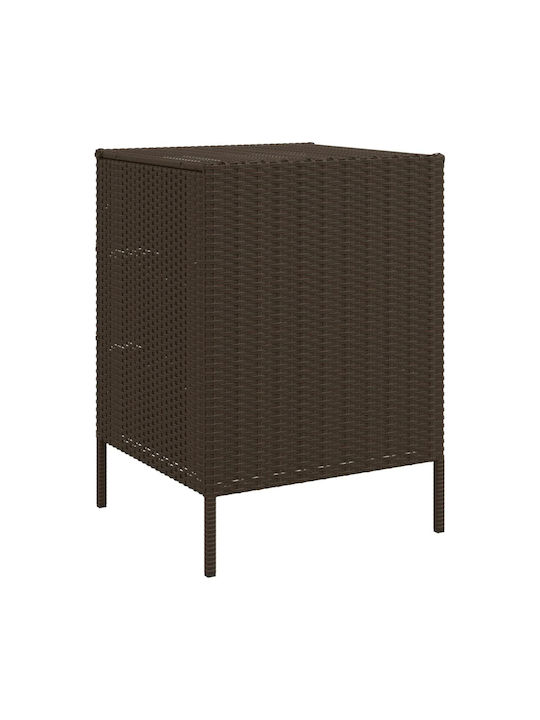 Ντουλάπι Αποθήκευσης Κήπου Καφέ 55x59x80 Εκ. Συνθετικό Ρατάν - Καφέ - 55 X 59 X 80 Cm