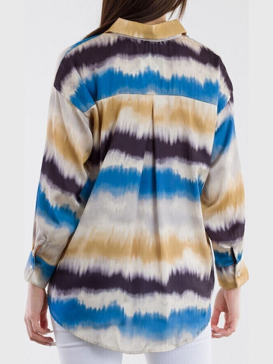 Damen Shirt mit Druck - Blau 15237