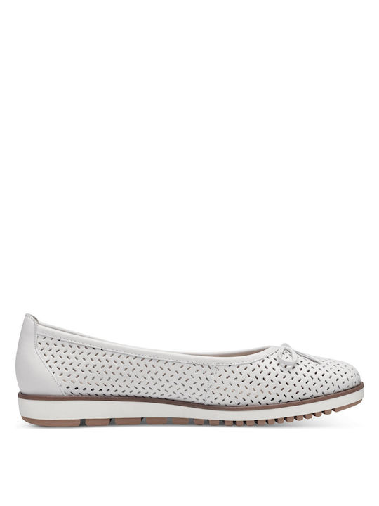 Tamaris Women's Ballerinas White Leather 1-22121-42 117 White