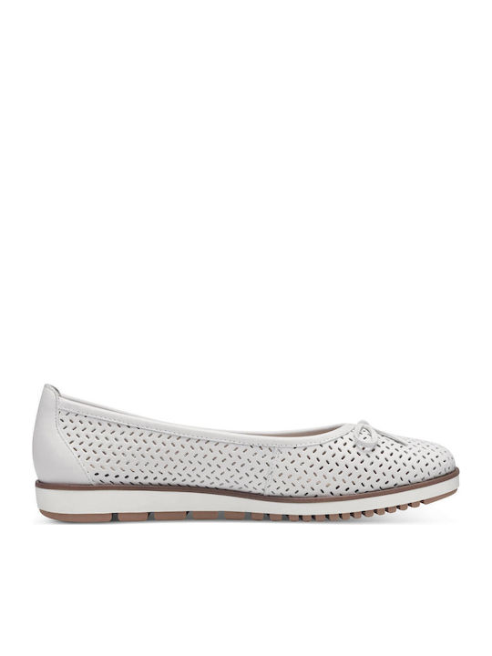 Tamaris Women's Ballerinas White Leather 1-22121-42 117 White