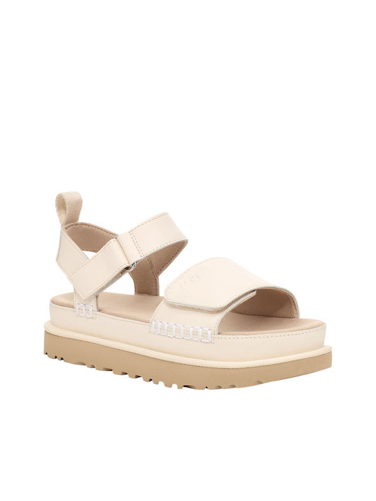 Ugg Australia Goldenstar Damen Flache Sandalen in Ecru Farbe