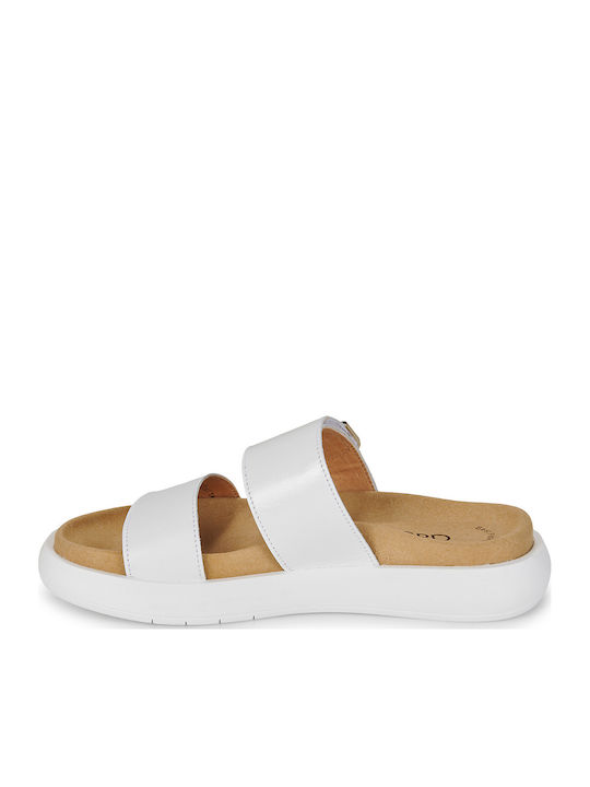 Sandale Casual Damă Din Piele Albă
