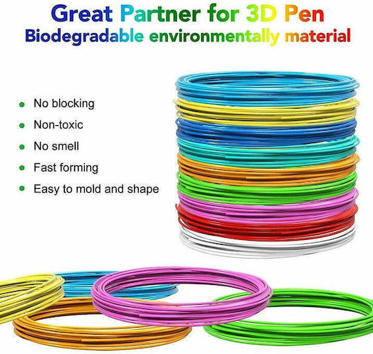 Set of threads/adhesives 10 X 5m For 3d Pencil, 50 Meters - Colorful