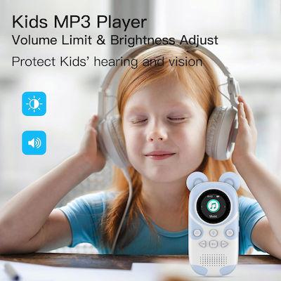 Ruizu - Kids Mp3 Player With Bluetooth 5.0 | 16gb Memory, With Headset & Speaker | Supports Fm Radio | Alarm Clock, Recording Function, Timer