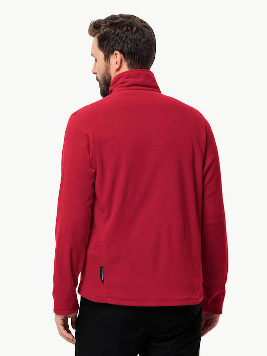 Jack Wolfskin Men's Cardigan with Zipper Red