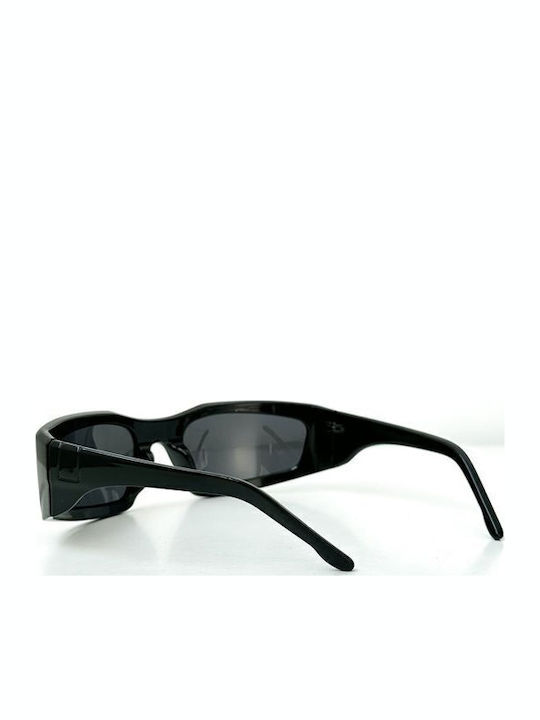 Looks Style Eyewear Unisex Γυαλιά Ηλίου με Μαύρο Κοκκάλινο Σκελετό και Πορτοκαλί Φακό 74bex-05022