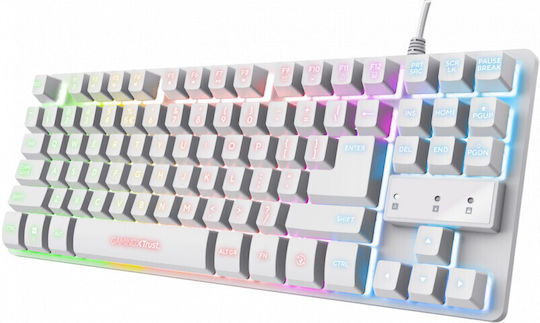 Trust GXT 833 Thado Gaming Tastatur Tenkeyless mit RGB-Beleuchtung (Englisch US) Weiß