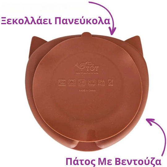 Silicone Plate with Suction and 2 Containers Foxi