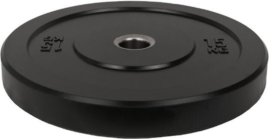 Weight Rubber Bumper Plate Sportmann - 15 Kg / 51 Mm - Black