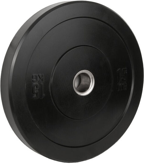 Weight Rubber Bumper Plate Sportmann - 15 Kg / 51 Mm - Black