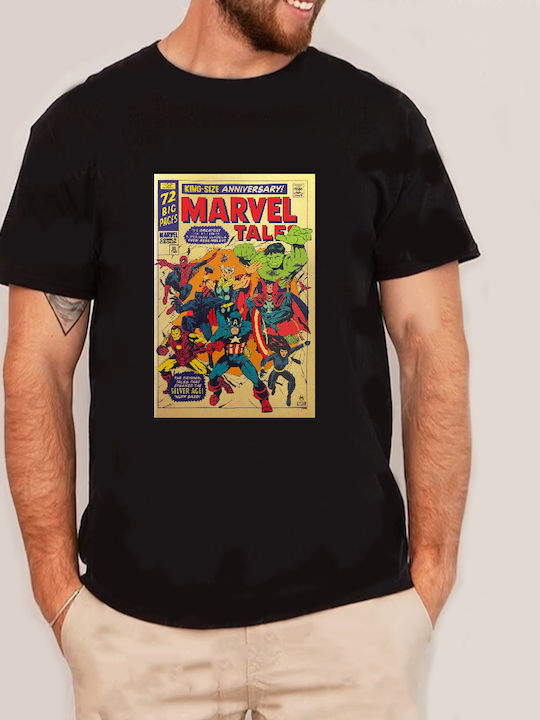 Negru Tshirt Tshirt Marvel Tales Poster Original Fruit Of The Loom 100% bumbac No3