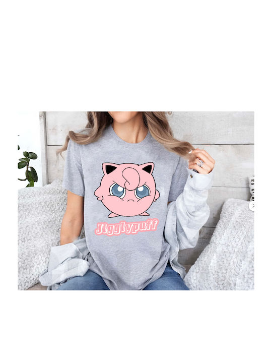 Grey Tshirt Tshirt Pokemon Jigglypuff Original Fruit Of The Loom 100% Cotton No22