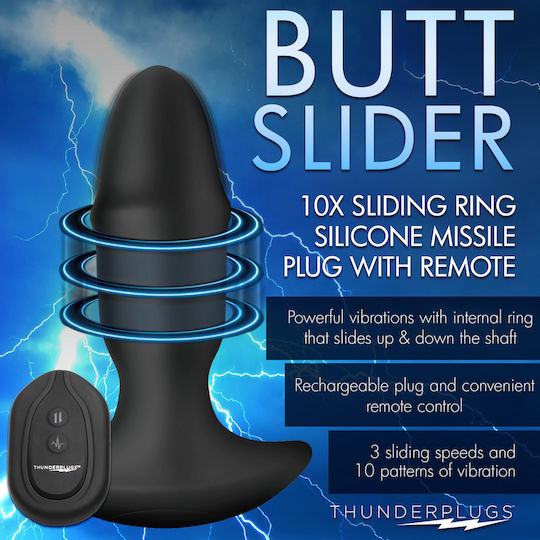 XR Butt Slider Πρωκτική Σφήνα Μαύρη