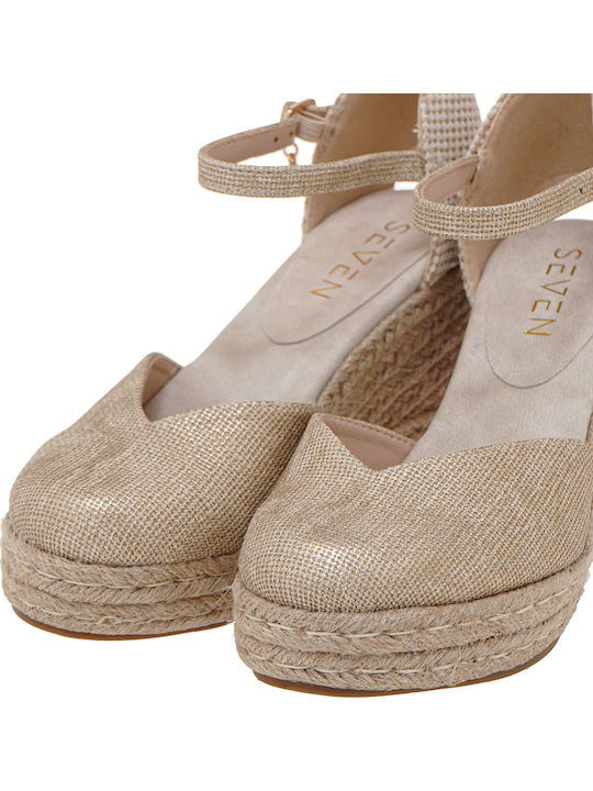 Damenplattformen im Espadrilles-Stil Beige