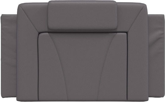 vidaXL Leather Gray Bed Headboard Pillow 80x49cm