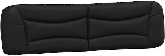 vidaXL Pernă pentru Tăblie de Pat cu LED din Piele Ecologică Neagră 210x48cm
