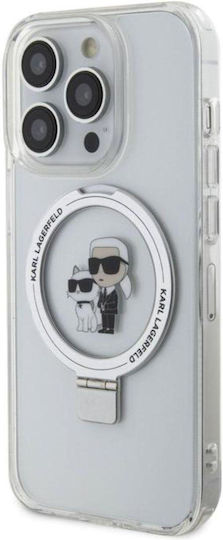 Karl Lagerfeld Karl&Choupette Umschlag Rückseite Kunststoff / Silikon Weiß (iPhone 15 Pro Max)