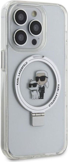 Karl Lagerfeld Karl&Choupette Umschlag Rückseite Kunststoff / Silikon Weiß (iPhone 15 Pro Max)