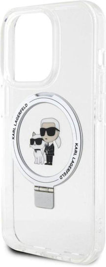 Karl Lagerfeld Karl&Choupette Umschlag Rückseite Kunststoff / Silikon Weiß (iPhone 15 Pro Max)
