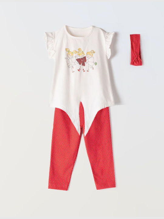 Εβίτα Kinder Set mit Leggings Sommer 2Stück Ecru