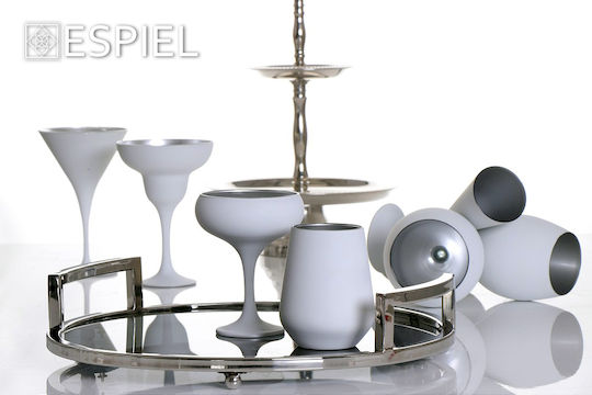 Silver Star Set de pahare Cocteiluri din Metal în Culoarea Alb 305ml 6buc