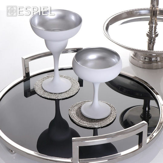 Silver Star Set of Glasses Cocktail/Drinking made of Metal in White Color 305ml 6pcs