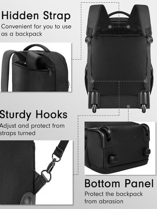 Matein Backpack Backpack for 17.3" Laptop Black 1700μαύρο