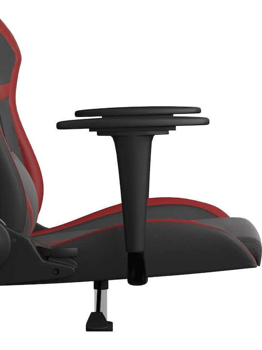 vidaXL 345430 Καρέκλα Gaming Δερματίνης με Ρυθμιζόμενα Μπράτσα Μαύρο / Κόκκινο