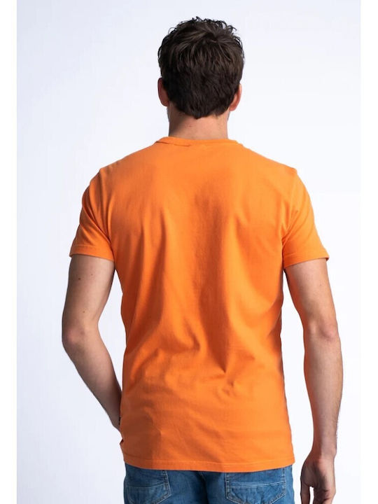 Petrol Industries T-shirt Bărbătesc cu Mânecă Scurtă Orange
