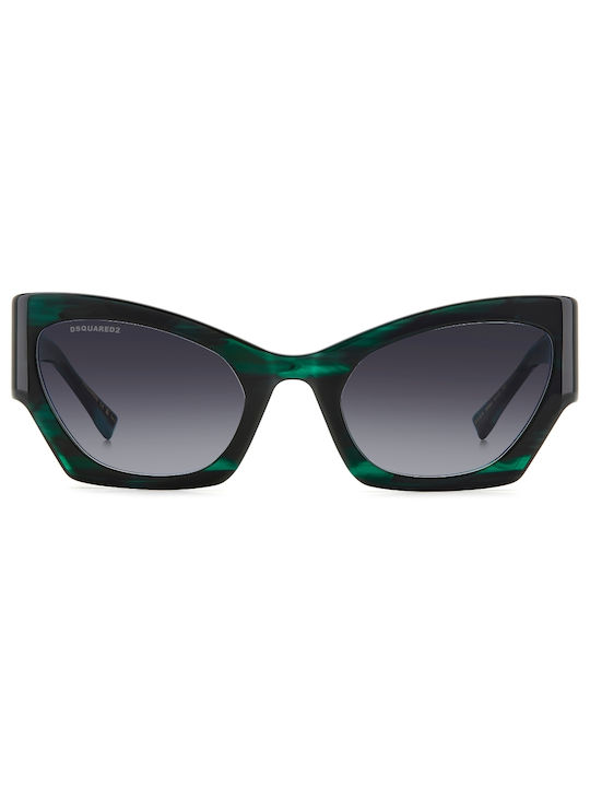 Dsquared2 Sonnenbrillen mit Grün Rahmen und Schwarz Verlaufsfarbe Linse D2 0132/S 6AK/9O