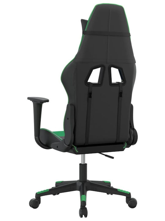 vidaXL 345448 Gaming Chair with Adjustable Arms Black / Green