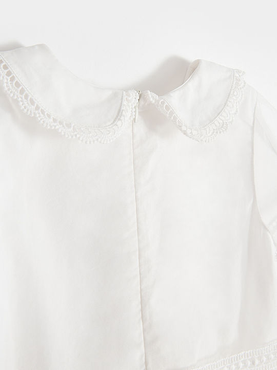 Girls Dress Short Sleeve Tulle White