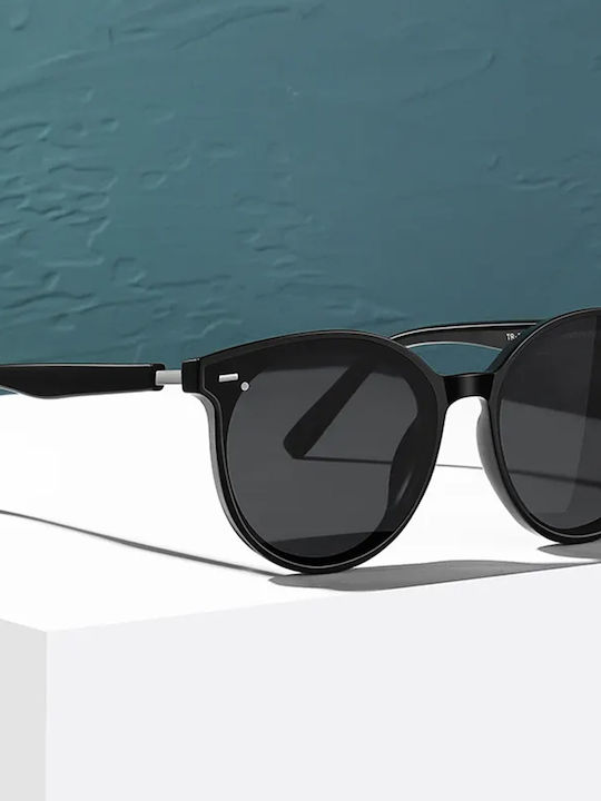 Techsuit Unisex Sunglasses with Black Plastic Frame and Yellow Polarized Lens
