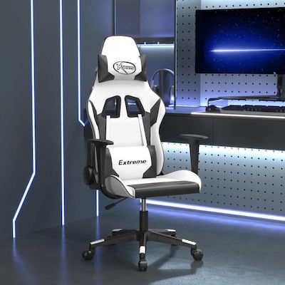 vidaXL 345455 Gaming Chair with Adjustable Arms White / Black