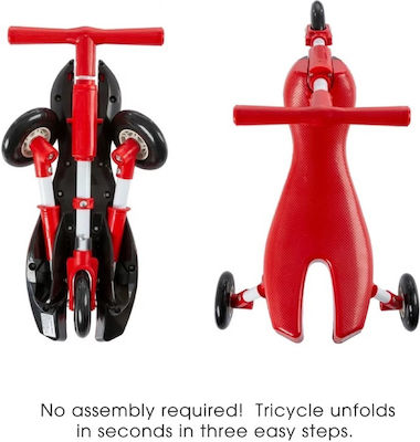 Wonder Toys Παιδικό Τρίκυκλο Ποδήλατο Πτυσσόμενο Tricycle Bug Trike Ride for Toddlers Κόκκινο