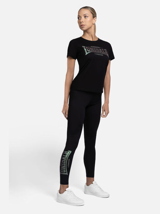 Lonsdale Bluză Sportivă pentru Femei Mâneci scurte Neagră