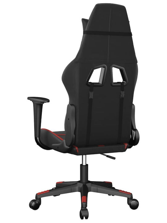 vidaXL 345424 Καρέκλα Gaming Δερματίνης με Ρυθμιζόμενα Μπράτσα Μαύρο / Κόκκινο