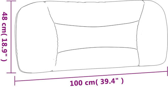 vidaXL Μαξιλάρι για Κεφαλαρι με Δερματίνη Καφέ 110x48cm