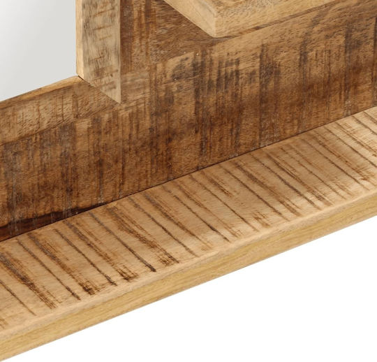 vidaXL Badezimmerspiegel aus Massivholz mit Regal 80x55cm Braun