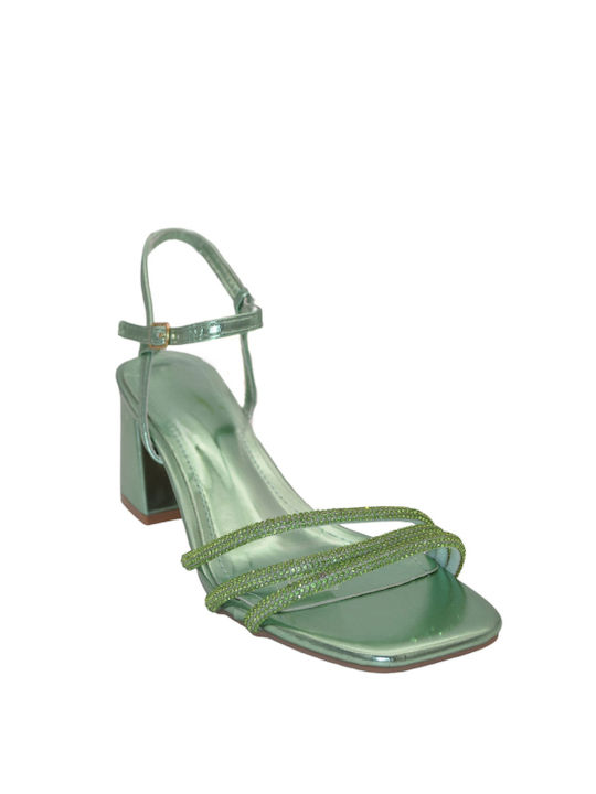 Morena Spain Women's Sandals Green with Medium Heel