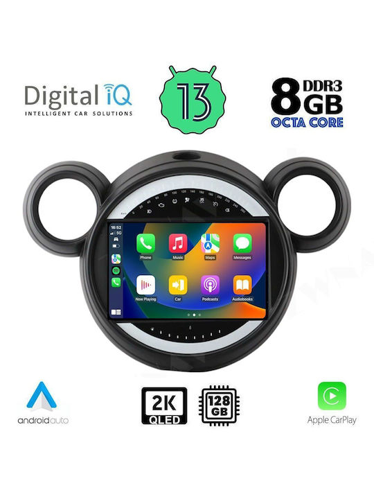 Digital IQ Car-Audiosystem für Mini Landsmann / Paceman 2010-2016 (Bluetooth/USB/AUX/WiFi/GPS/Apple-Carplay/Android-Auto) mit Touchscreen 9"