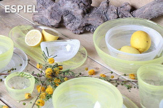 Atlas Filtri Set Pahare Pentru Apă Din Sticlă Galbene 270ml 6 Bucăți
