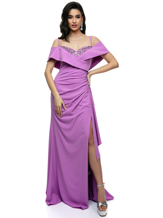 RichgirlBoudoir Evening Dress with Slit Purple