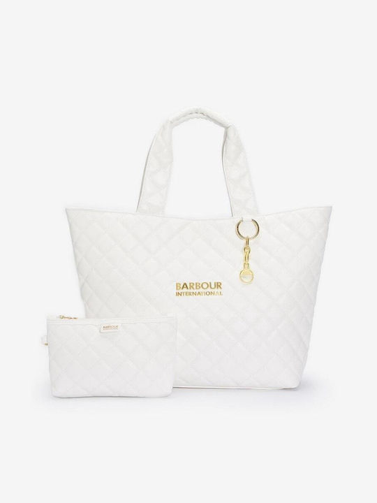 Barbour Leather Women's Bag Tote Hand White