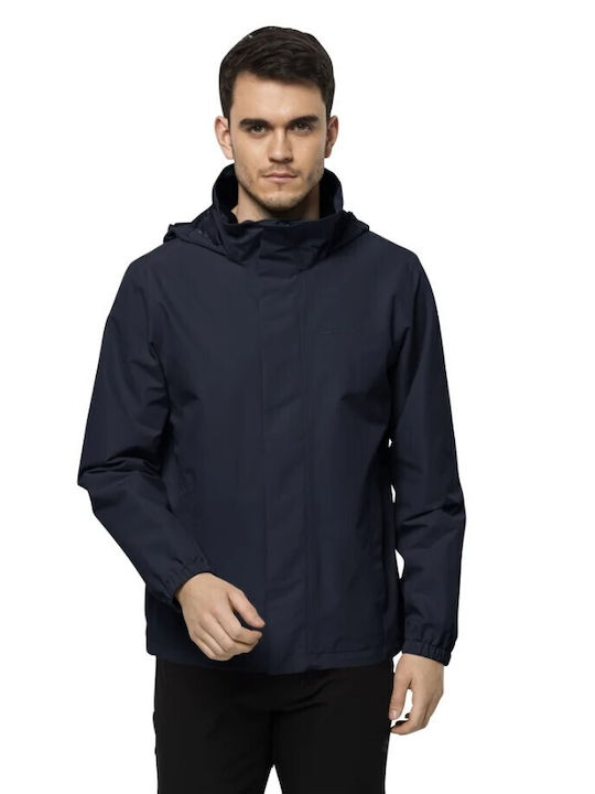 Jack Wolfskin Men's Winter Jacket Waterproof and Windproof Navy Blue