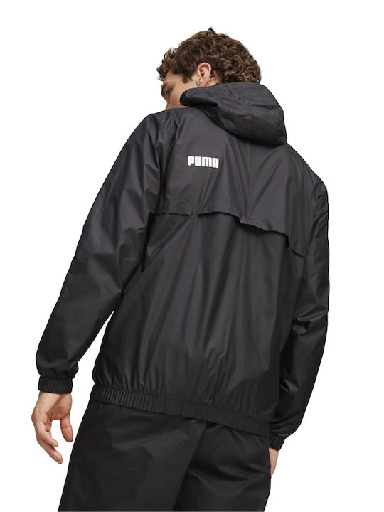 Puma Herren Winter Jacke Lässig Winddicht Schwarz